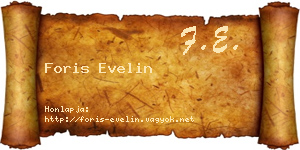 Foris Evelin névjegykártya